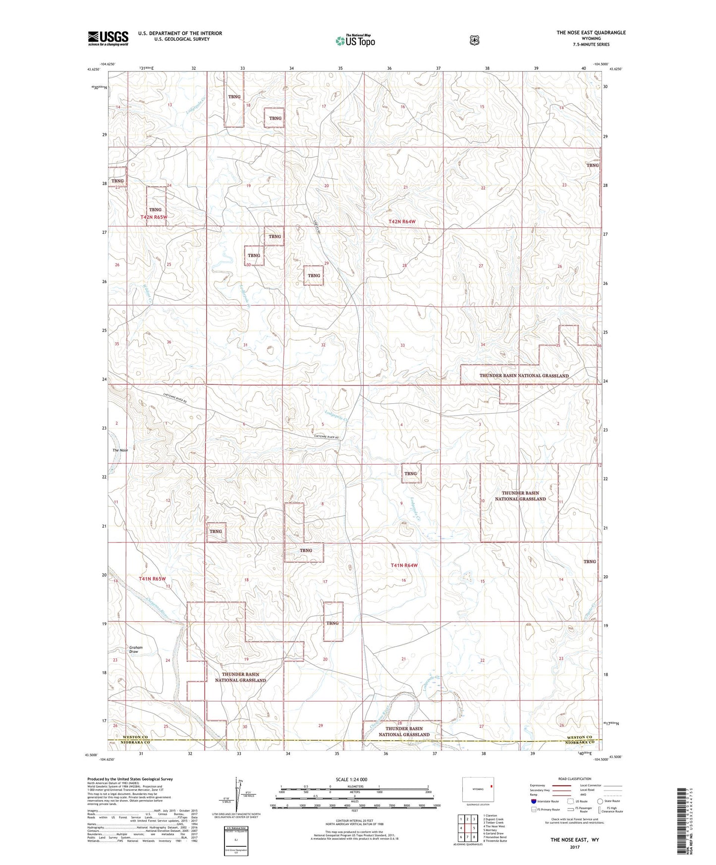 The Nose East Wyoming US Topo Map Image