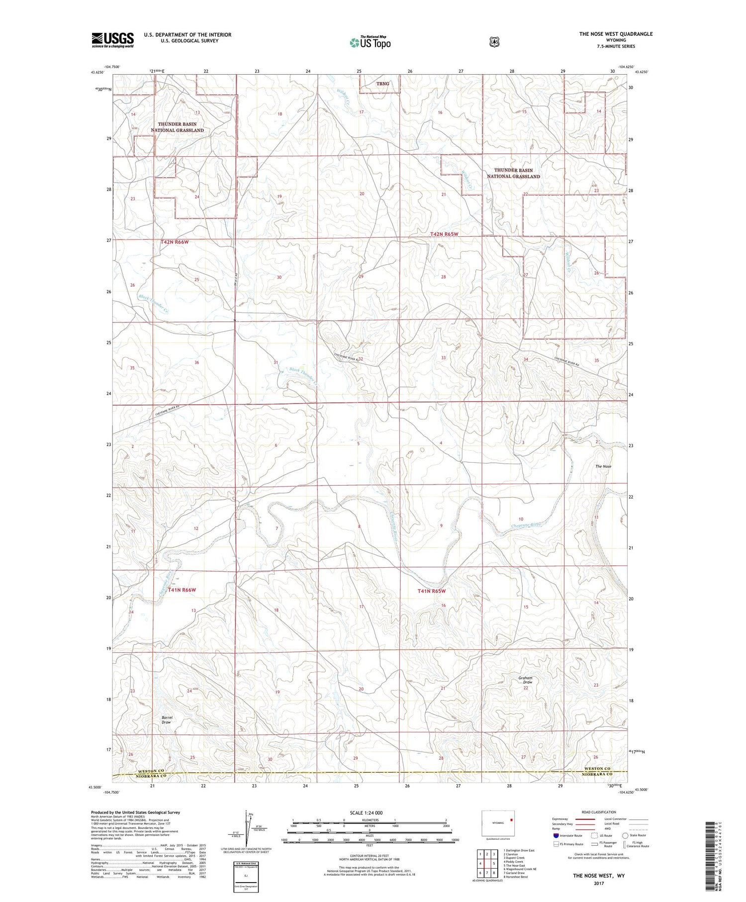 The Nose West Wyoming US Topo Map Image