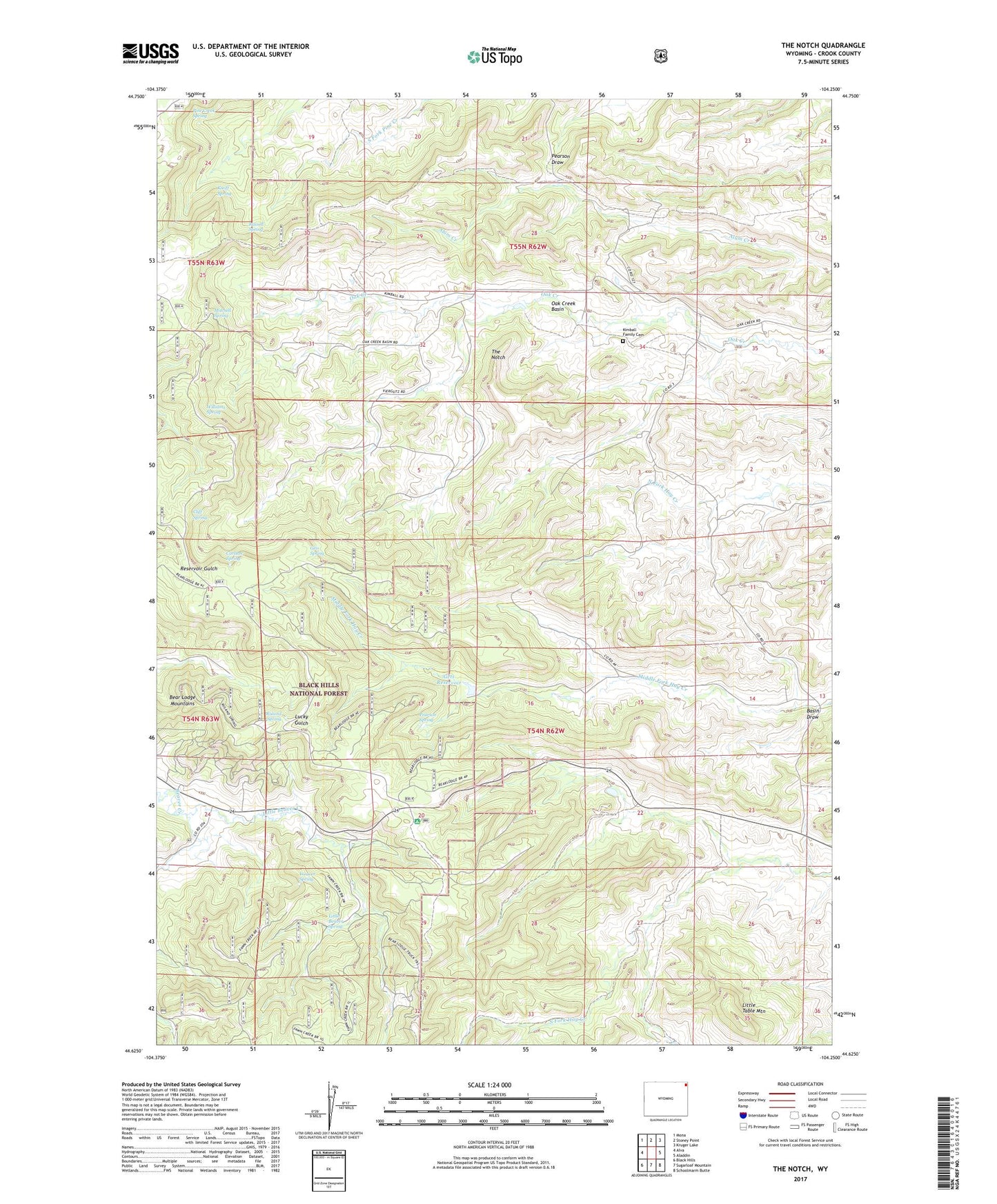 The Notch Wyoming US Topo Map Image