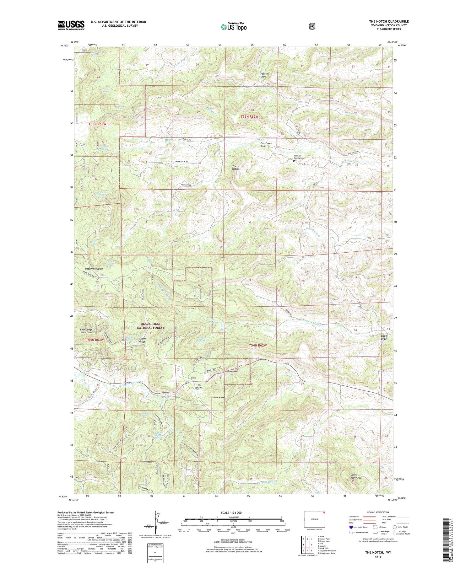 The Notch Wyoming US Topo Map Image