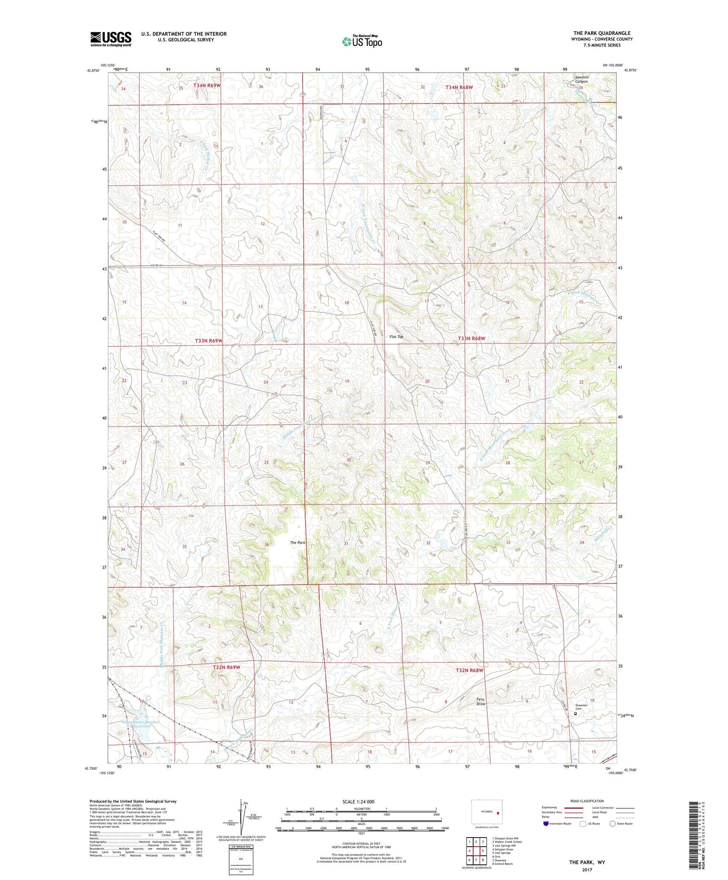 The Park Wyoming US Topo Map Image