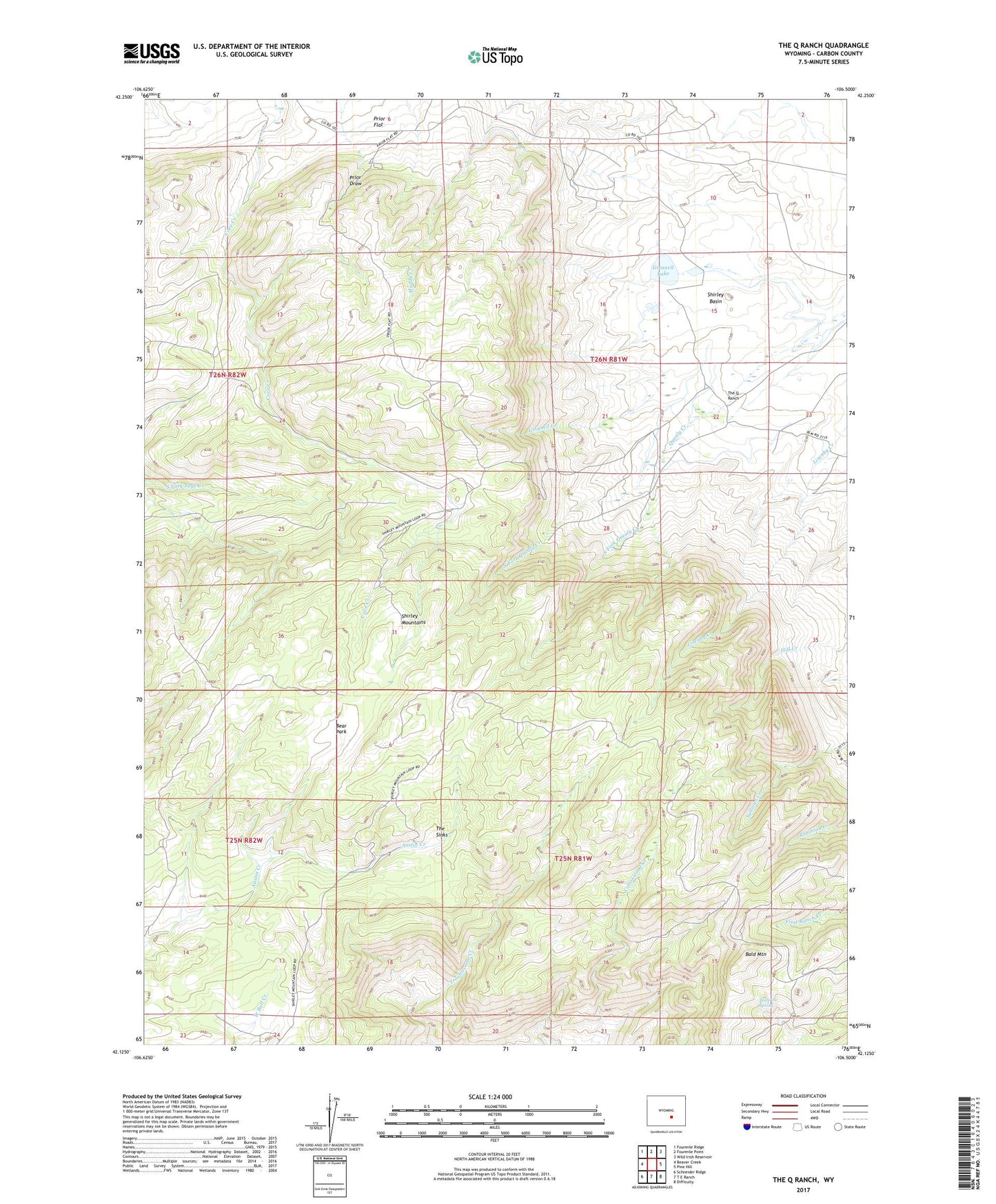 The Q Ranch Wyoming US Topo Map Image