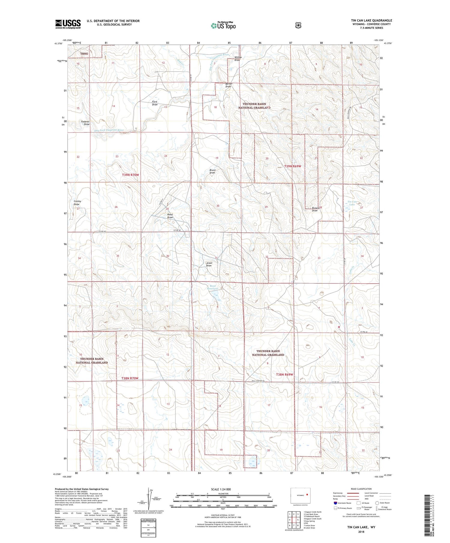 Tin Can Lake Wyoming US Topo Map Image