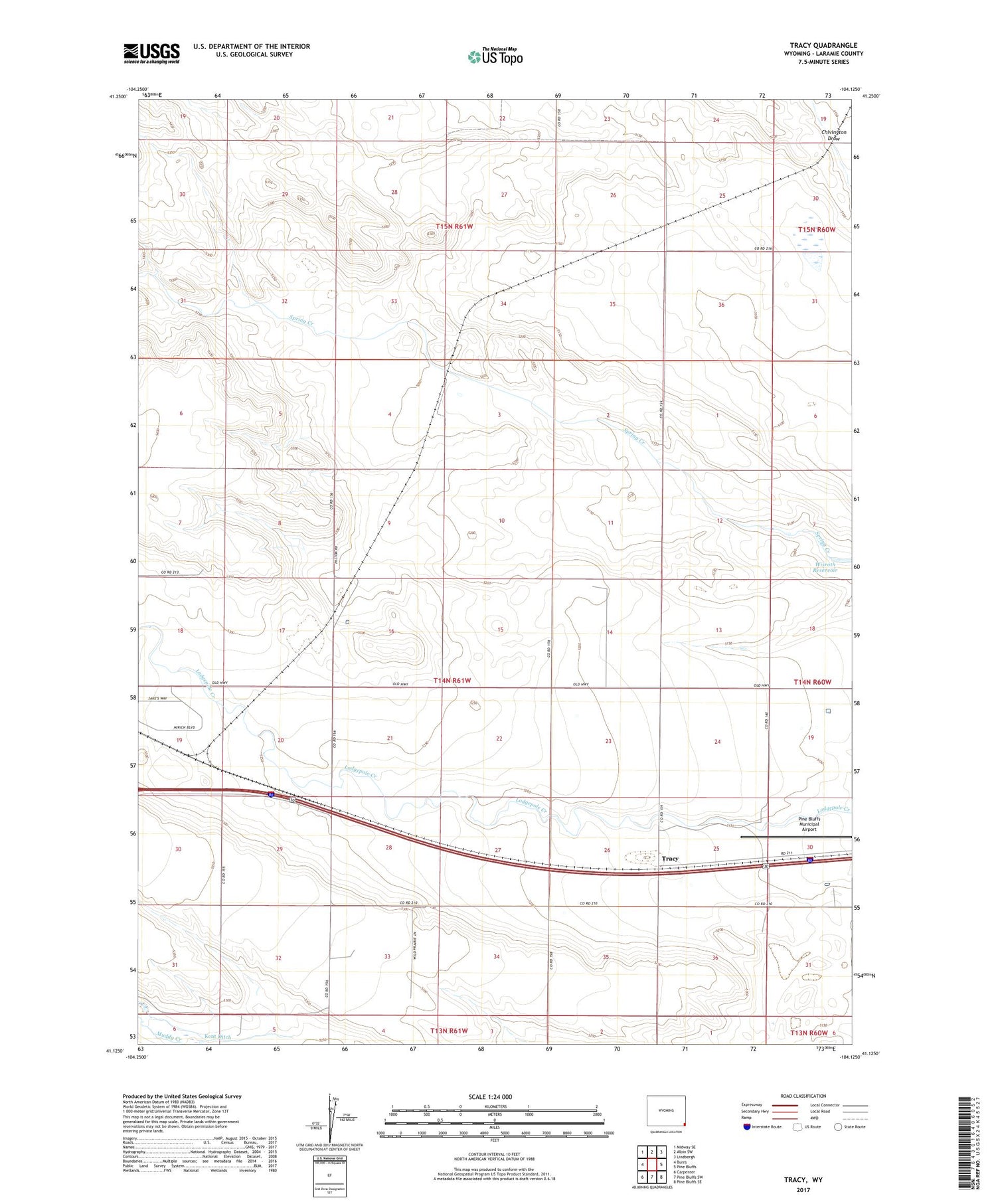 Tracy Wyoming US Topo Map Image