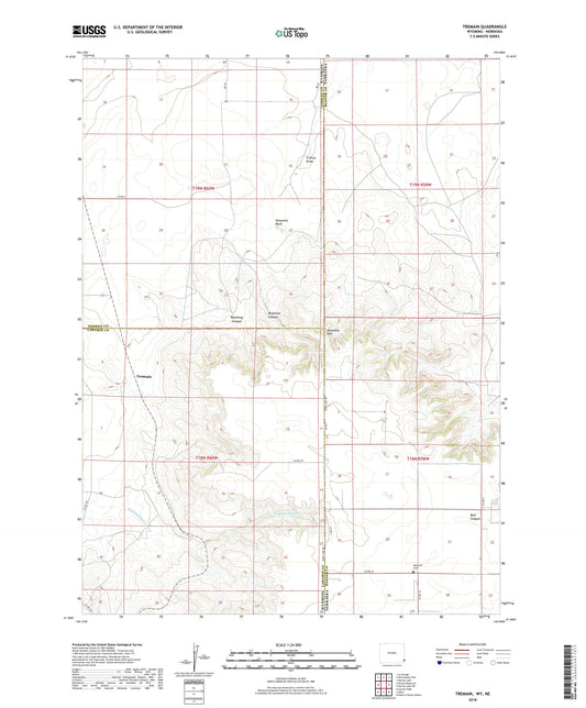 Tremain Wyoming US Topo Map Image