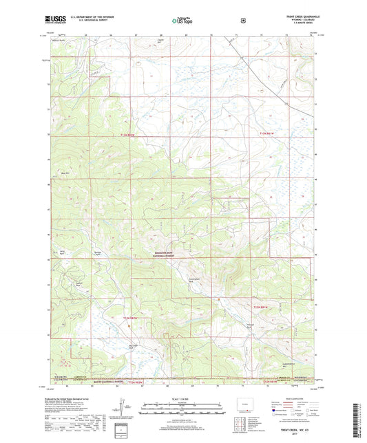 Trent Creek Wyoming US Topo Map Image