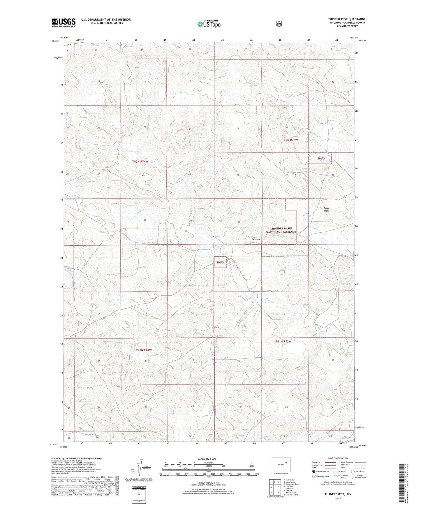 Turnercrest Wyoming US Topo Map Image