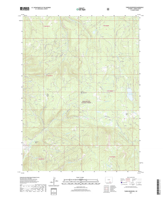 Turpin Reservoir Wyoming US Topo Map Image