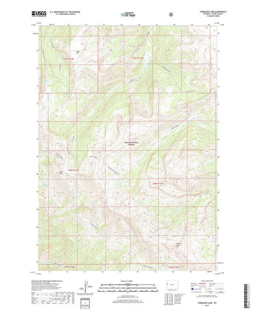 Turquoise Lake Wyoming US Topo Map Image