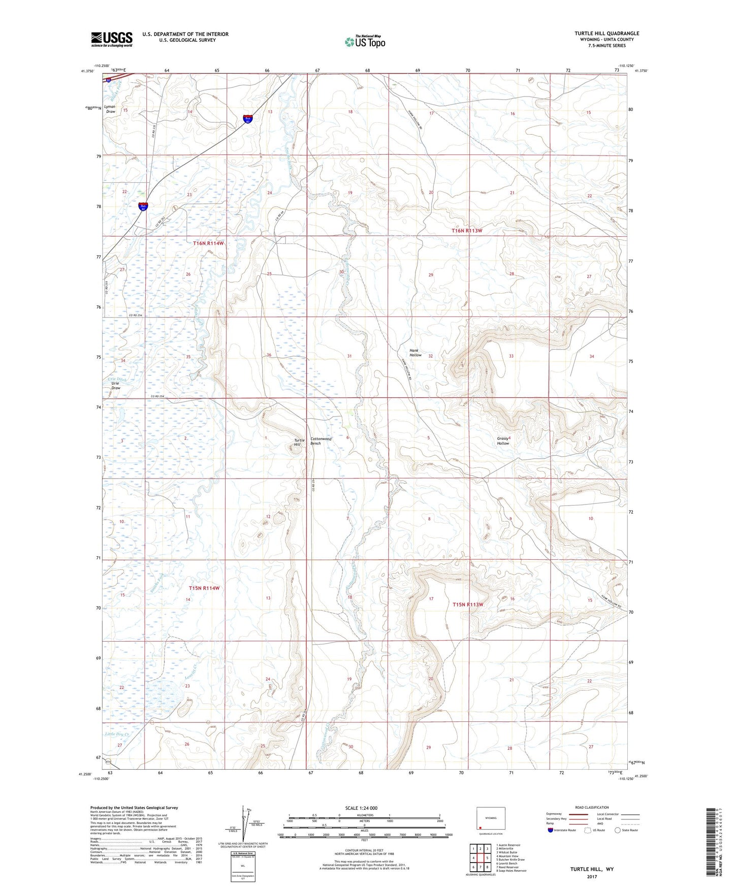 Turtle Hill Wyoming US Topo Map Image