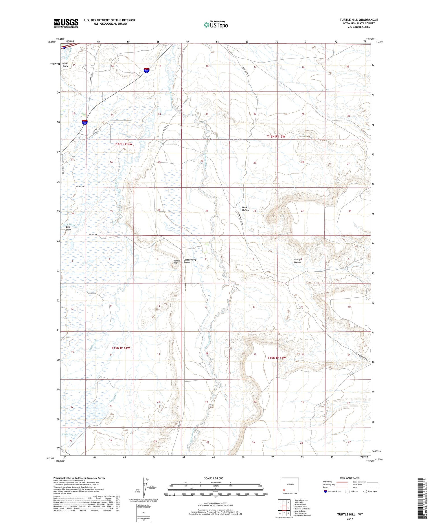 Turtle Hill Wyoming US Topo Map Image