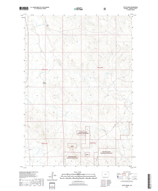 Tuttle Draw Wyoming US Topo Map Image