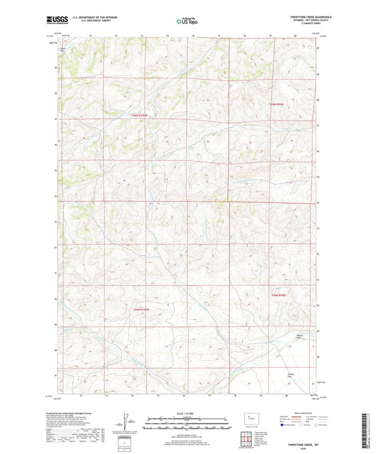 Twentyone Creek Wyoming US Topo Map Image