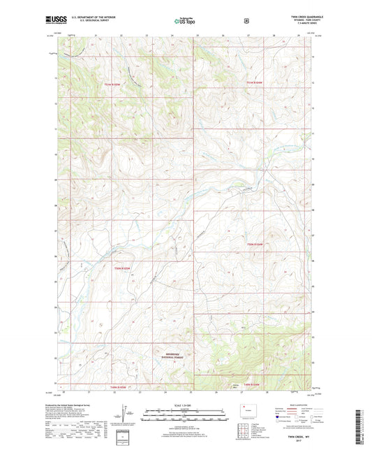 Twin Creek Wyoming US Topo Map Image