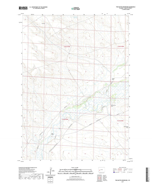 Two Buttes Reservoir Wyoming US Topo Map Image