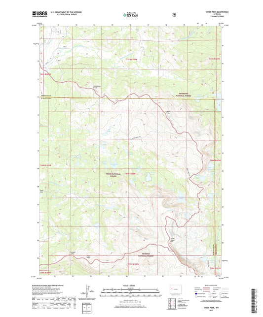 Union Peak Wyoming US Topo Map Image