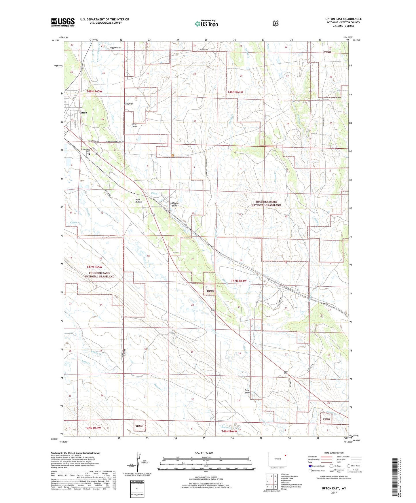 Upton East Wyoming US Topo Map Image
