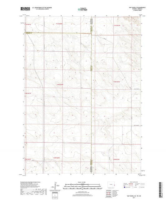 Van Tassell SE Wyoming US Topo Map Image