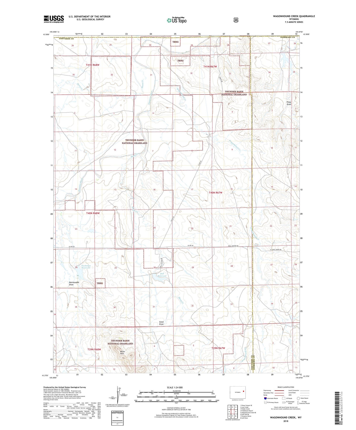 Wagonhound Creek Wyoming US Topo Map Image