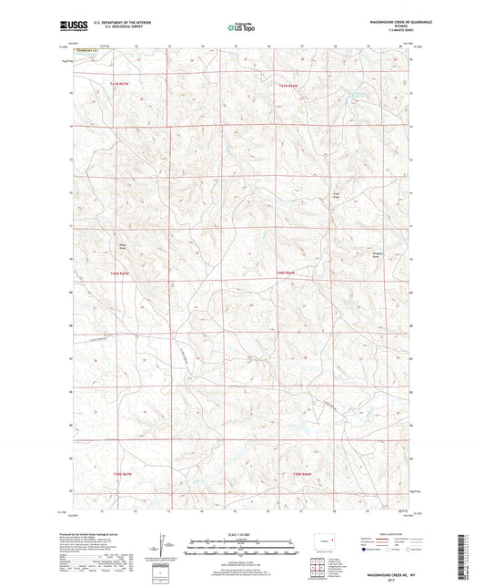 Wagonhound Creek NE Wyoming US Topo Map Image