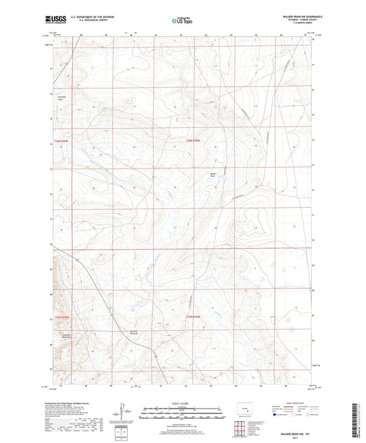 Walker Draw NW Wyoming US Topo Map Image