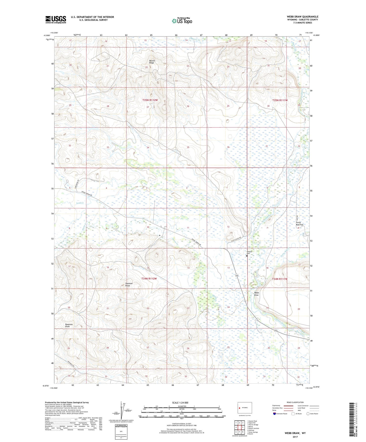 Webb Draw Wyoming US Topo Map Image