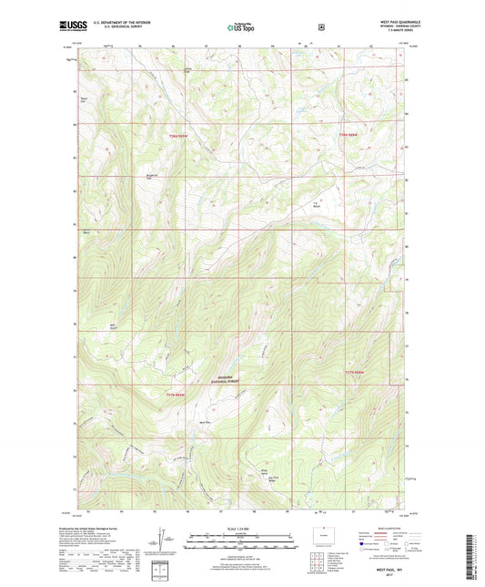 West Pass Wyoming US Topo Map Image