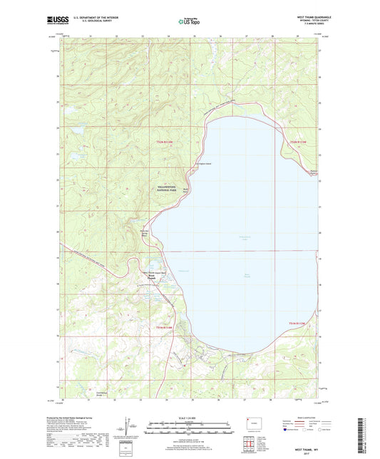 West Thumb Wyoming US Topo Map Image