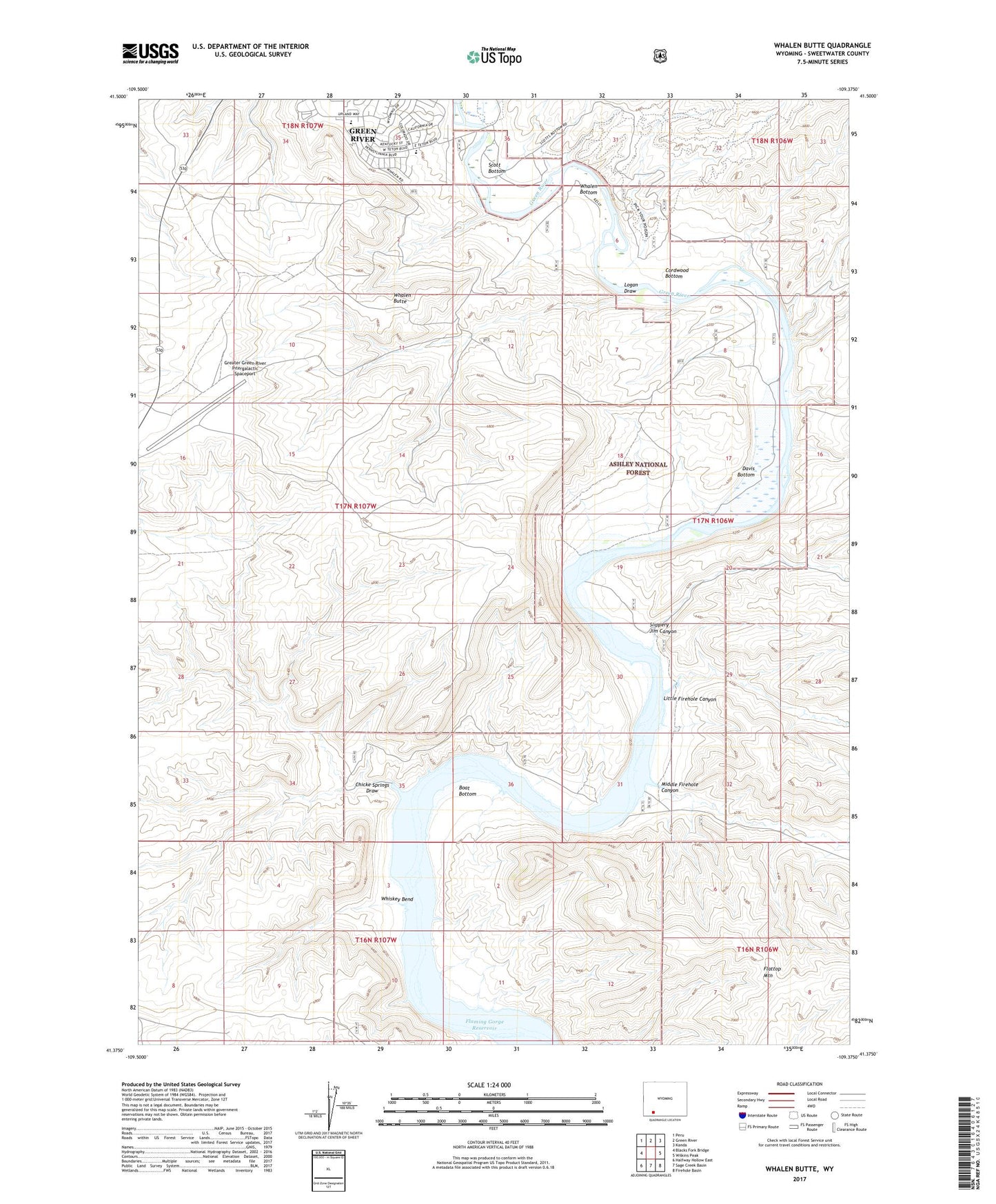 Whalen Butte Wyoming US Topo Map Image