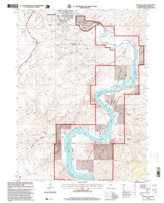 Classic USGS Whalen Butte Wyoming 7.5'x7.5' Topo Map Image