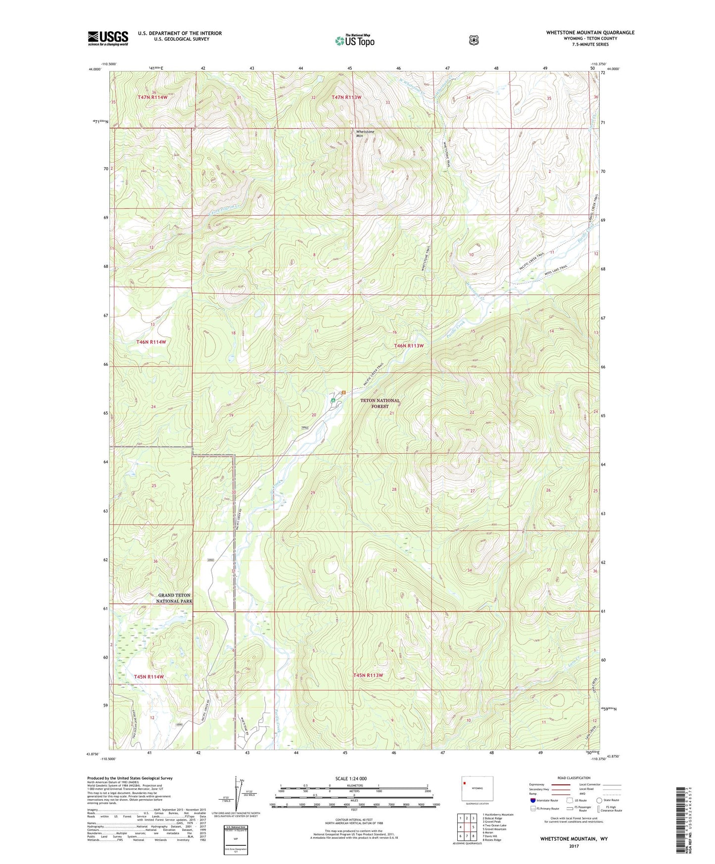 Whetstone Mountain Wyoming US Topo Map Image