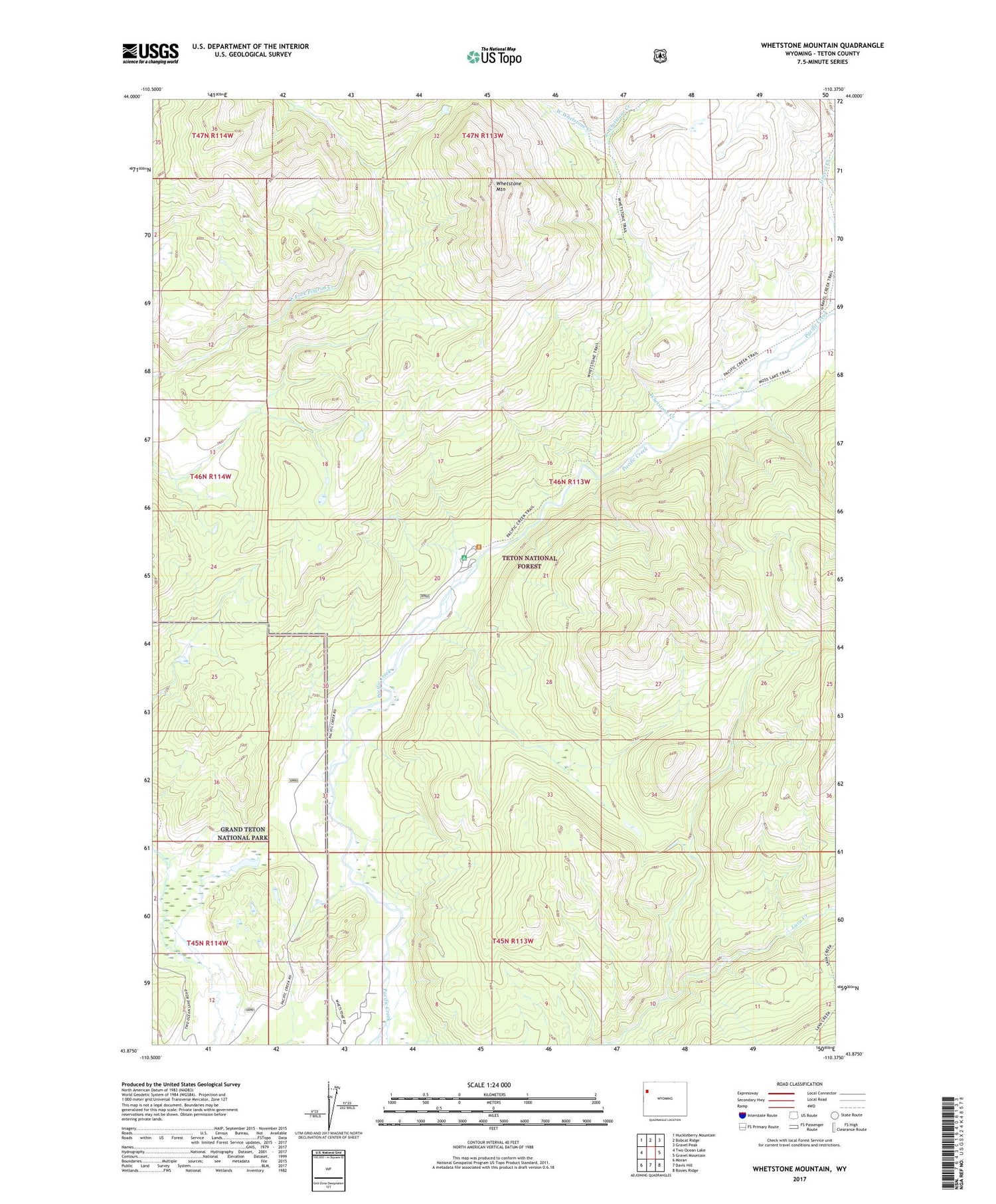 Whetstone Mountain Wyoming US Topo Map Image