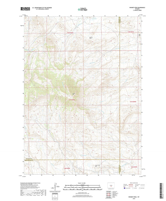 Whiskey Peak Wyoming US Topo Map Image