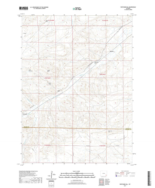 Whitcomb Hill Wyoming US Topo Map Image