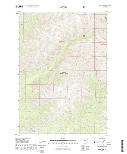 Wiggins Peak Wyoming US Topo Map Image