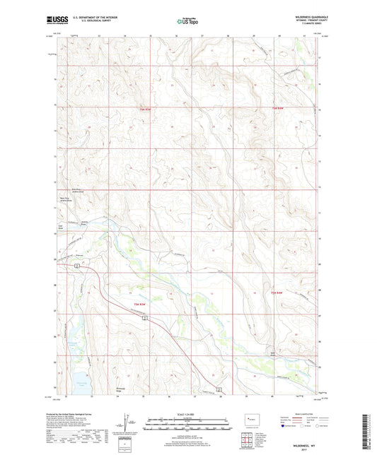 Wilderness Wyoming US Topo Map Image