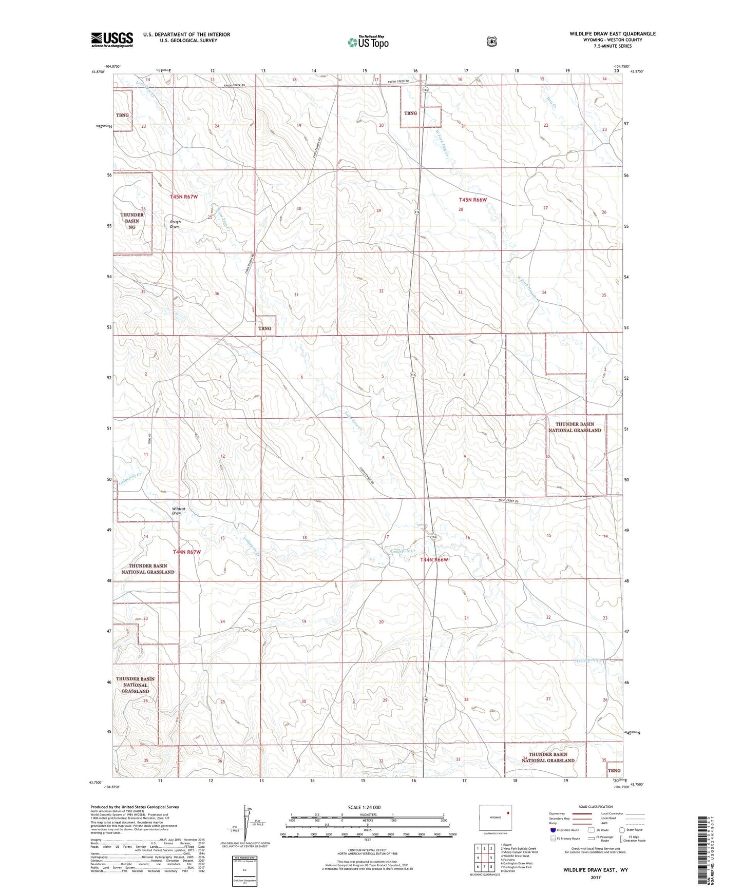 Wildlife Draw East Wyoming US Topo Map Image