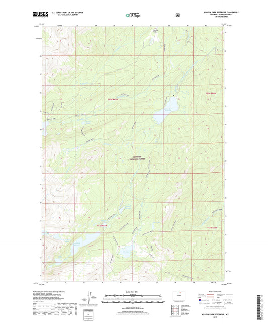 Willow Park Reservoir Wyoming US Topo Map Image