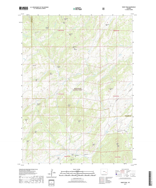Windy Peak Wyoming US Topo Map Image