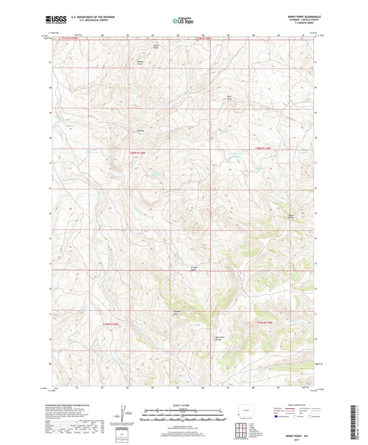 Windy Point Wyoming US Topo Map Image