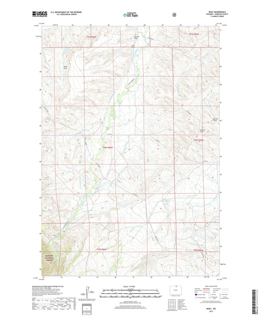 Wolf Wyoming US Topo Map Image