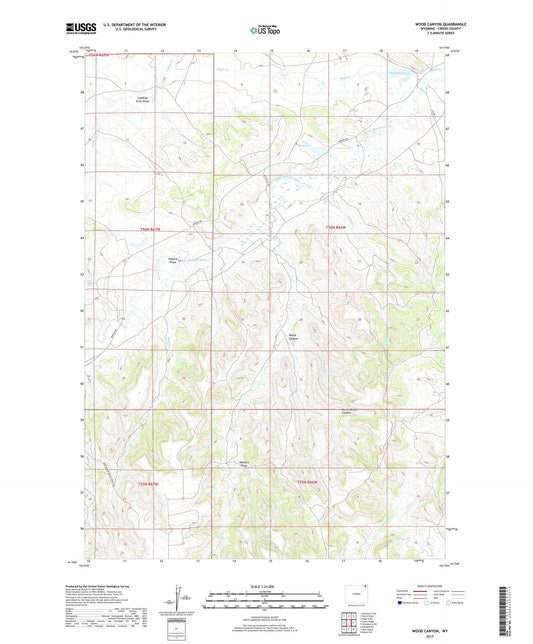 Wood Canyon Wyoming US Topo Map Image