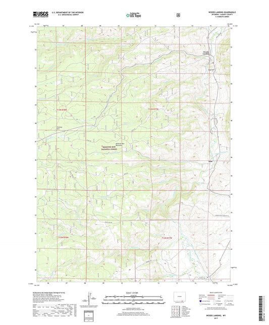 Woods Landing Wyoming US Topo Map Image