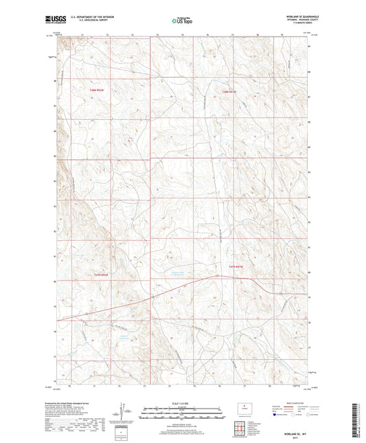 Worland SE Wyoming US Topo Map Image