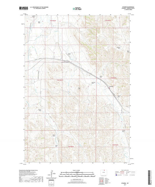 Wyarno Wyoming US Topo Map Image
