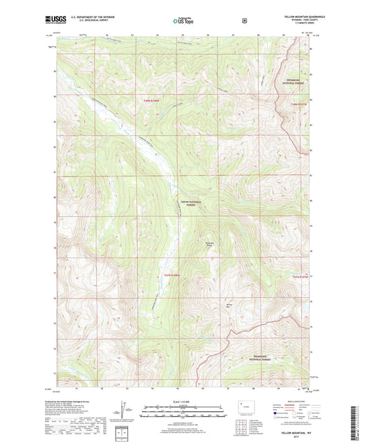 Yellow Mountain Wyoming US Topo Map Image
