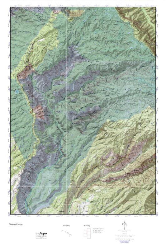 Waimea Canyon MyTopo Explorer Series Map Image