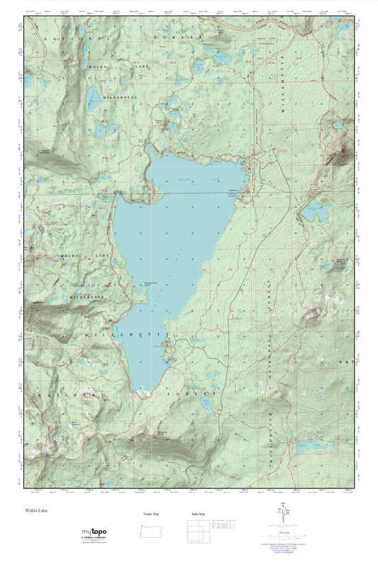 Waldo Lake MyTopo Explorer Series Map Image