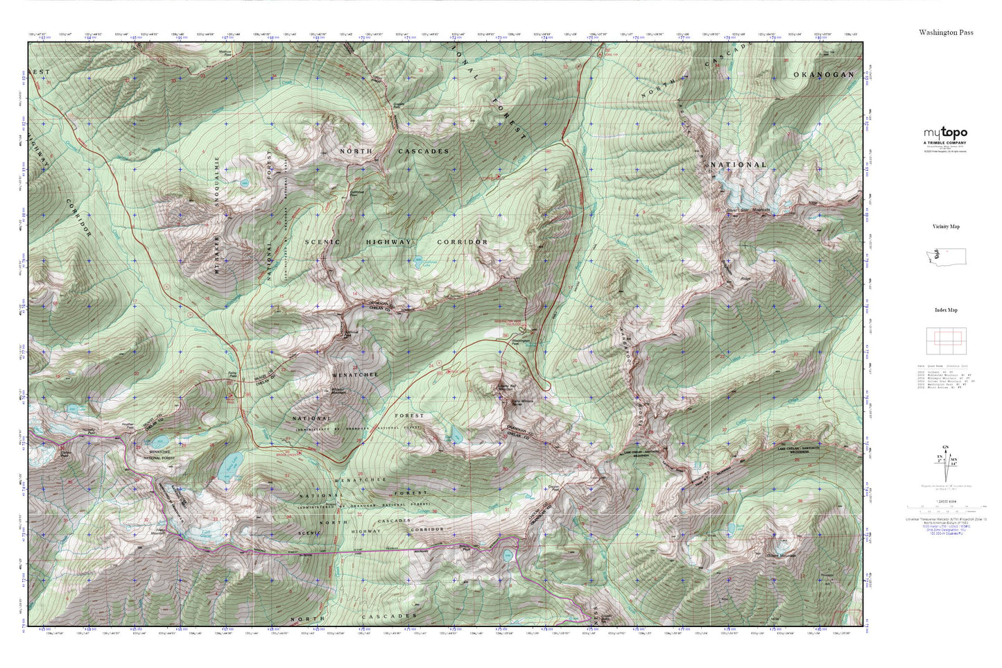 Washington Pass MyTopo Explorer Series Map Image