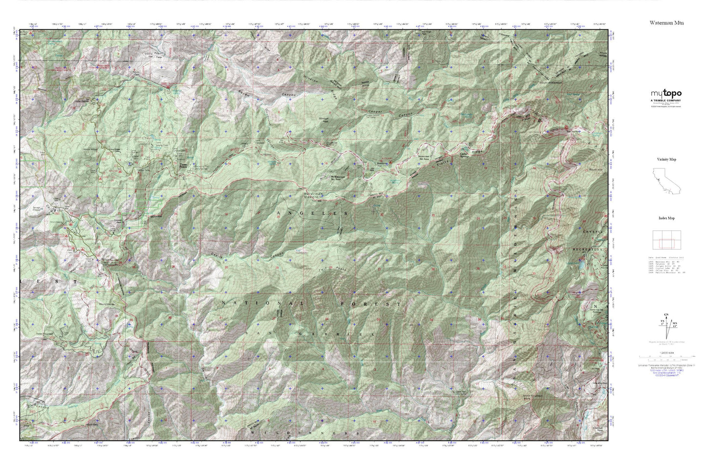 Waterman Mtn MyTopo Explorer Series Map Image